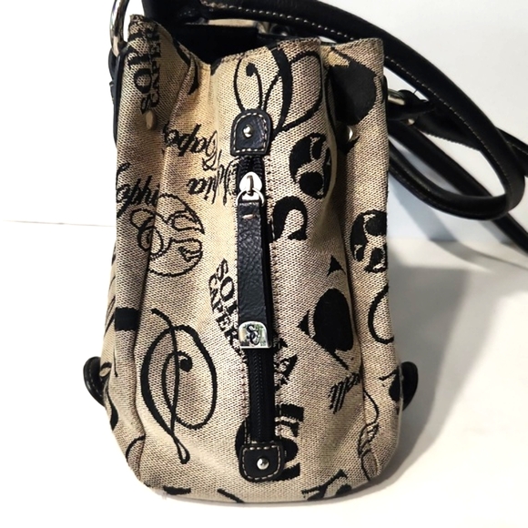 Sophia Caperelli Signature Fabric Leather Trim Shoulder Bag - Picture 5 of 16